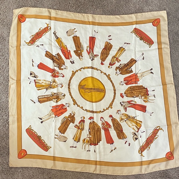 Vintage Accessories - VTG 70’s Aquascutum 1920s Fashion Girls Ladies Silk Scarf